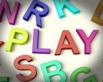 Play Written In Kids Letters Stock Photo