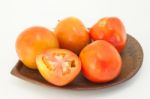 Tomato On White Background Stock Photo