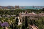 View From The Alcazaba Fort And Palace In Malaga Stock Photo