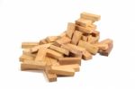 Wooden Block Building Stock Photo