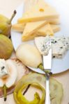 Cheese And Pears Stock Photo