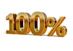 3d Gold 100 Hundred Percent Discount Sign Stock Photo