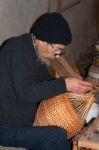 Basket Weaver At Work In A Factory Shop In Camacha Madeira Stock Photo