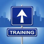 Training Sign Represents Direction Lesson And Webinar Stock Photo