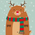 Cute Fat Big Reindeer Rudolf Stock Photo