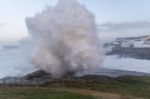 The Sea Crashes Hard On The Coasts Of Galicia, Stock Photo