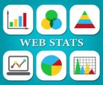 Web Stats Indicates Business Graph And Analysing Stock Photo