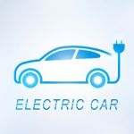 Electric Car And Electrical Charging Station Symbol Icon Stock Photo