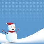 Abstract Christmas Background With Snowman Stock Photo