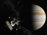 Jupiter And The Satellite Stock Photo