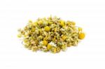 Loose Camomile Tea On White Stock Photo