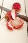 Fresh Rambutan Fruits Stock Photo