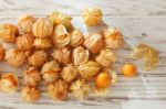 Cape Gooseberry Physalis Fruit Ground Cherry Organic Food Vegetabl Stock Photo