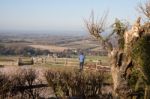 South Downs, Sussex/uk - January 3 : Admiring The View From The Stock Photo