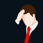 Upset Businessman Clutching His Head- Illustration Stock Photo