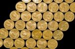 Coin Stack On Black Background Stock Photo