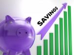 Raising Savings Chart Shows Monetary Growth Stock Photo