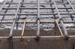 Building Of The Plant With Pattern Of Floor Stock Photo