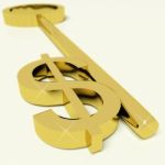 Key With Dollar Sign Stock Photo