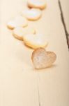 Heart Shaped Shortbread Valentine Cookies Stock Photo