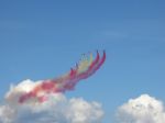 Aircrafts With Red And Yellow Stripes Stock Photo