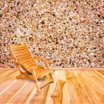 Wooden Deck Chair In Retro Style On Wooden Floor Interior With S Stock Photo