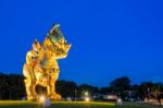 Singha Statue At Singha Park Stock Photo