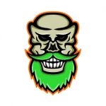 Bearded Skull Or Cranium Mascot Stock Photo