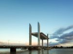 New Lift Bridge Jacques Chaban-delmas Spanning The River Garonne Stock Photo