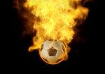 Football On Fire Stock Photo