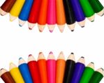 Color Pencils Isolated On White Background Stock Photo