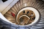 Spiral Staircase At The Wilanow Palace In Warsaw Stock Photo