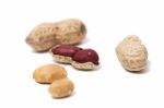 Peanuts On A White Background Stock Photo