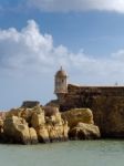 Lagos, Algarve/portugal - March 5 : Fort Ponta Da Bandeira In La Stock Photo