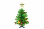 Decorated Christmas Tree On White Background Stock Photo