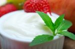 Fruits And Yogurt Stock Photo