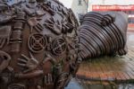 Sculpture In Chard Somerset By Neville Gabie Stock Photo