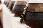 Monk Bowl For Making Merit Or Donation Stock Photo