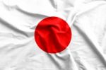 Japan Flag Cotton Texture Stock Photo