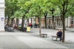 Typical Street Scene In Weimar Stock Photo