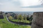 View Of Bergamo From Citta Alta Stock Photo