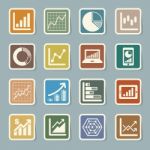 Business Graph Sticker Icon Set Stock Photo