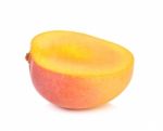 Half Of Ripe Mango Isolated Stock Photo