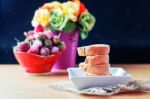 Cake On A Wooden Table Stock Photo