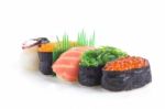 Nigiri And Gunkan Sushi Stock Photo