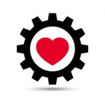  Love Heart Gear Illustration Stock Photo