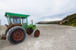 The Tractor On The Cape Bridgewater Stock Photo