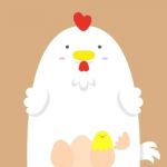 Cute Big Fat White Hen Stock Photo