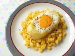 Egg In The Potato Mixed Corn Stock Photo