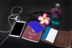 Blank Or Empy Credit Or Debit Card On Thailand Passport With Cel Stock Photo